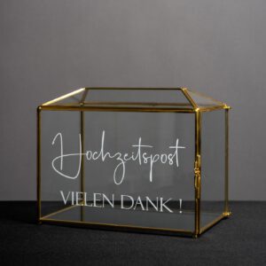 Kartenbox Glashaus Gold